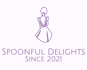 Woman’s Dress Monoline logo design