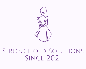 Woman’s Dress Monoline logo design