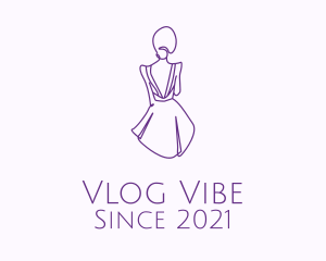 Vlogging - Woman’s Dress Monoline logo design