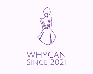 Woman’s Dress Monoline logo design