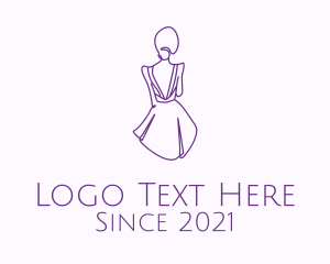 Teen - Woman’s Dress Monoline logo design
