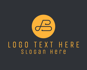 Black And Yellow - Minimalist Elegant Letter  B logo design