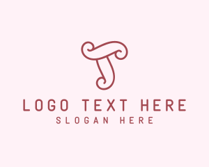 Hairdresser - Cute Feminine Letter T Boutique logo design