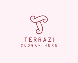 Cute Feminine Letter T Boutique logo design