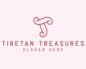 Cute Feminine Letter T Boutique logo design