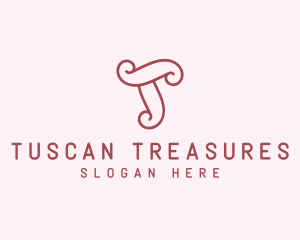 Cute Feminine Letter T Boutique logo design