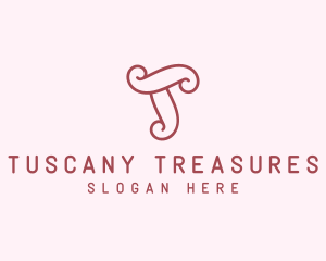 Cute Feminine Letter T Boutique logo design