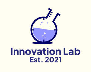 Experiment - Laboratory Flask Experiment logo design