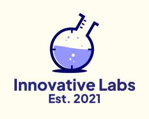 Laboratory Flask Experiment  logo design