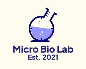 Laboratory Flask Experiment  logo design