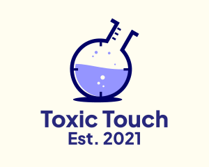 Toxic - Laboratory Flask Experiment logo design