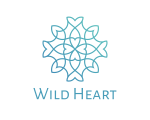 Elegant Floral Heart Outline logo design