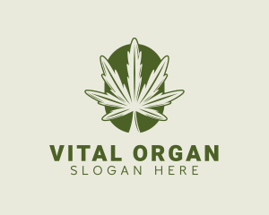 Organic Marijuana Leaf logo design