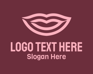 Pink - Stripe Pink Lips logo design