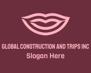 Salon - Stripe Pink Lips logo design