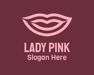 Stripe Pink Lips logo design
