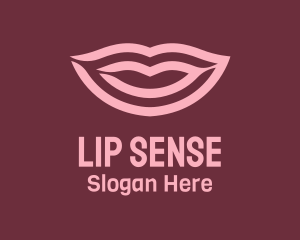 Stripe Pink Lips logo design