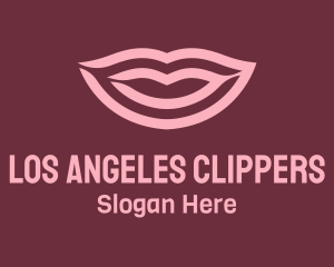 Beauty Vlogger - Stripe Pink Lips logo design