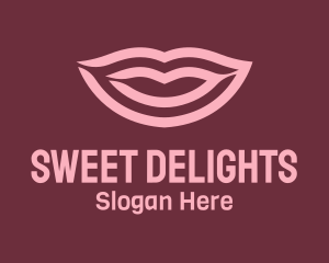 Stripe Pink Lips logo design