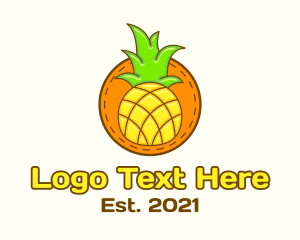 Juice Store - Cute Pineapple  Patch logo design