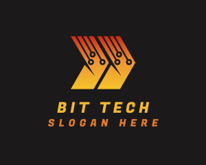 Gradient Tech Arrow logo design