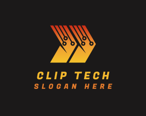 Gradient Tech Arrow logo design