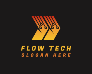 Gradient Tech Arrow logo design