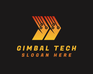 Gradient Tech Arrow logo design