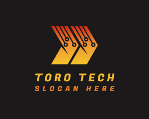 Gradient Tech Arrow logo design