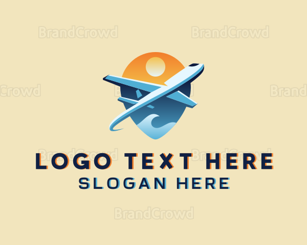 Airplane Gps Travel Logo