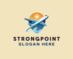 Airplane Gps Travel Logo
