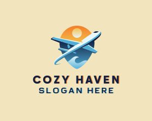 Accommodation - Airplane Gps Travel logo design