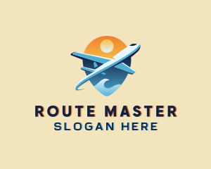 Airplane Gps Travel logo design