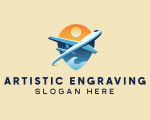 Airplane Gps Travel logo design