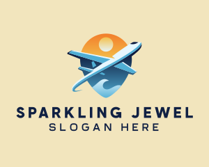 Airplane Gps Travel logo design