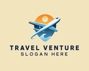 Airplane Gps Travel logo design