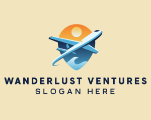 Airplane Gps Travel logo design