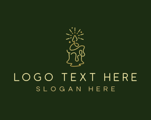 Relaxation - Candle Flame Wax logo design