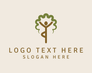 Stretching - Yoga Zen Tree logo design
