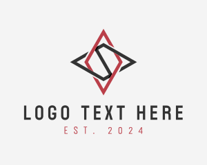 Text - Compass Letter S logo design