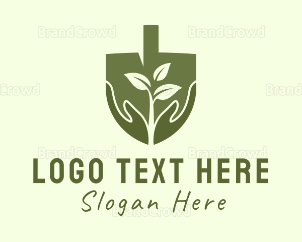 Garden Shovel Hands Logo