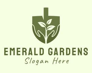 Garden Shovel Hands logo design