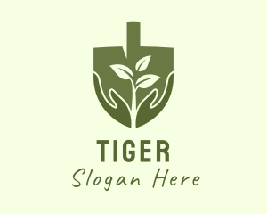 Botanical - Garden Shovel Hands logo design