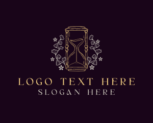 Grunge - Botanical Plant Hourglass logo design