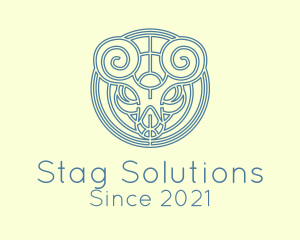 Minimalist Stag Celtic logo design