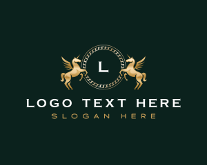 Unicorn Pegasus Luxury Logo