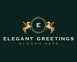 Unicorn Pegasus Luxury logo design