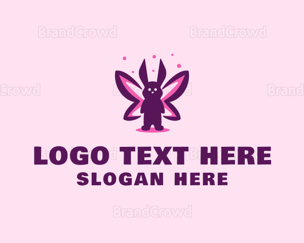 Rabbit Butterfly Fairy Logo