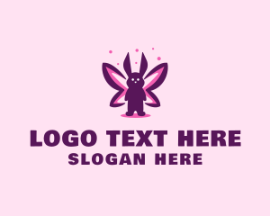 Hare - Rabbit Butterfly Fairy logo design