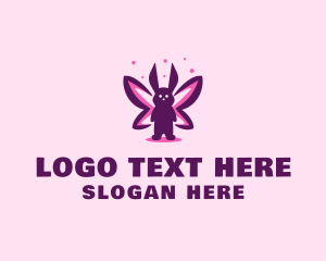 Rabbit - Rabbit Butterfly Fairy logo design